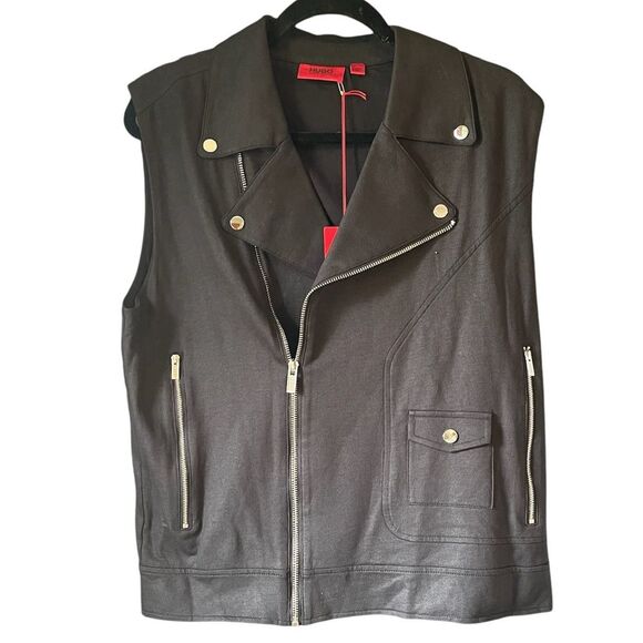 NWT Men’s Hugo Boss Moto Vest Zip up Motorcycle Style Sz Small - Picture 1 of 7